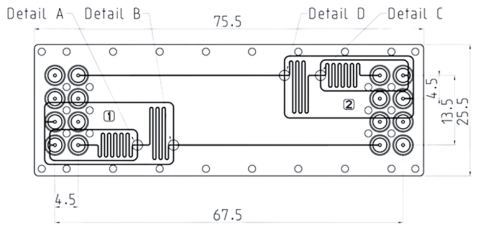 Dimensions of the droplet generator chip for double emulsion