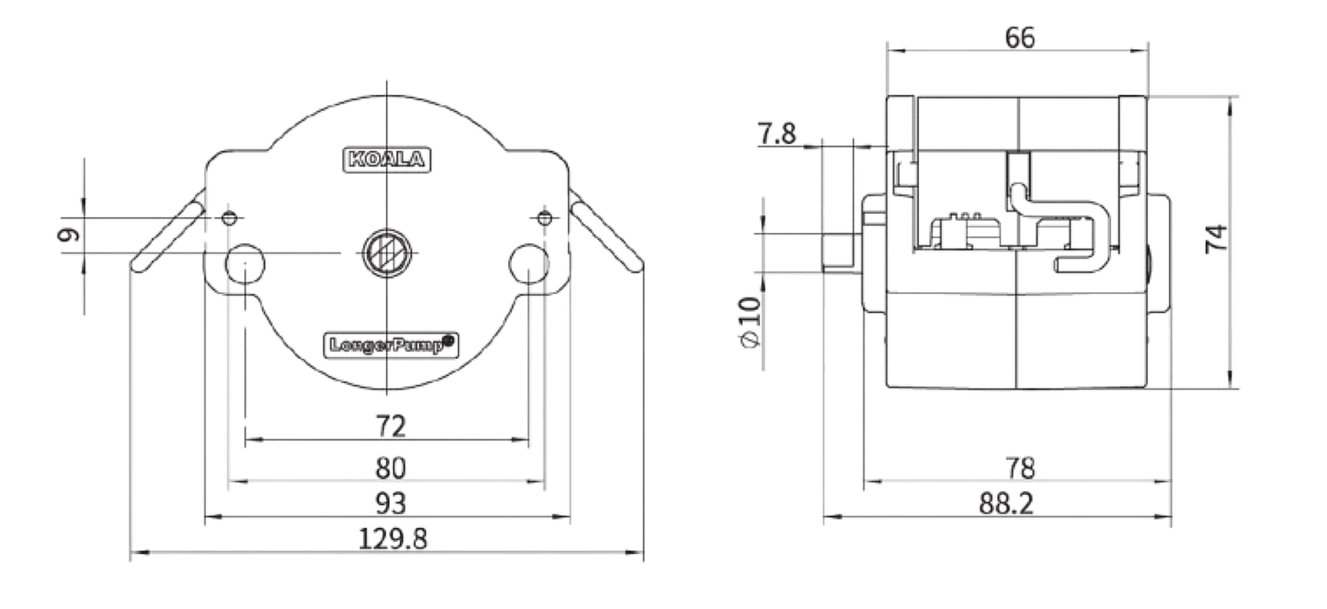 DMD15-13 pump head dimensions