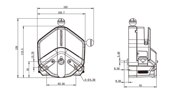 EasyPump pump head drawing dimensions