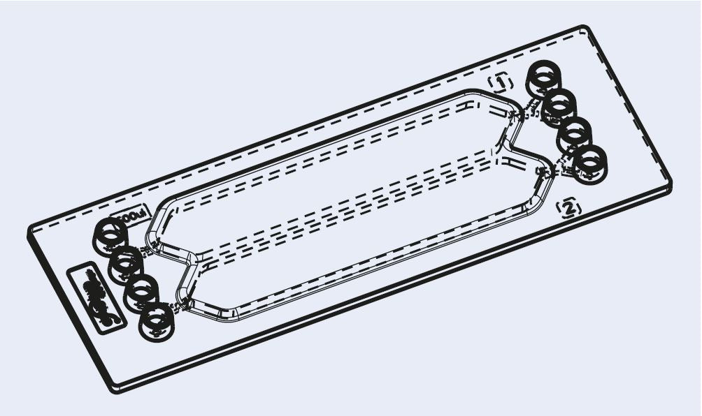 Design of the 500 µL rhombic chamber chip