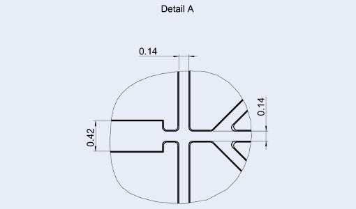Detail of the droplet generator chip with 420 µm collection channel