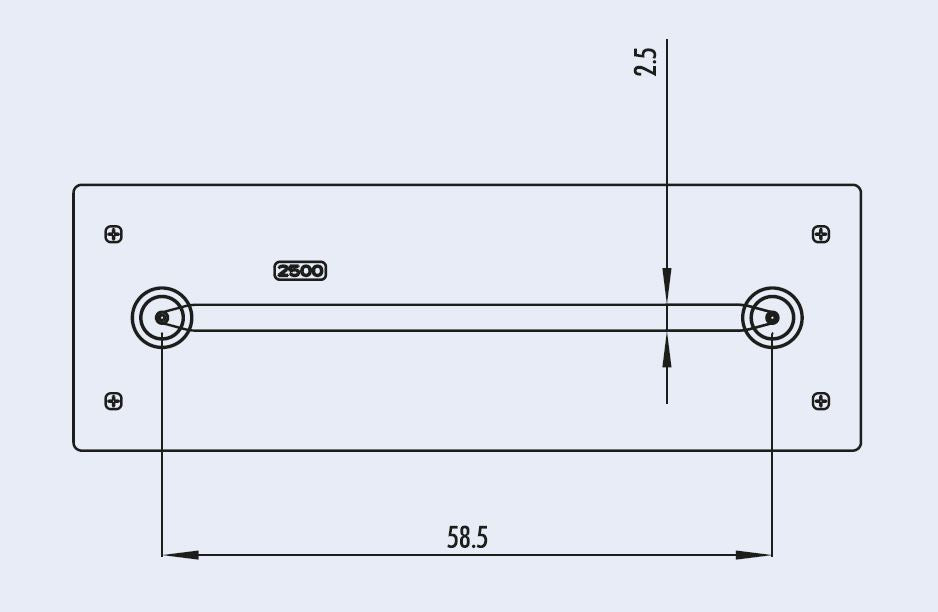 Dimensions of the one straight channel chip