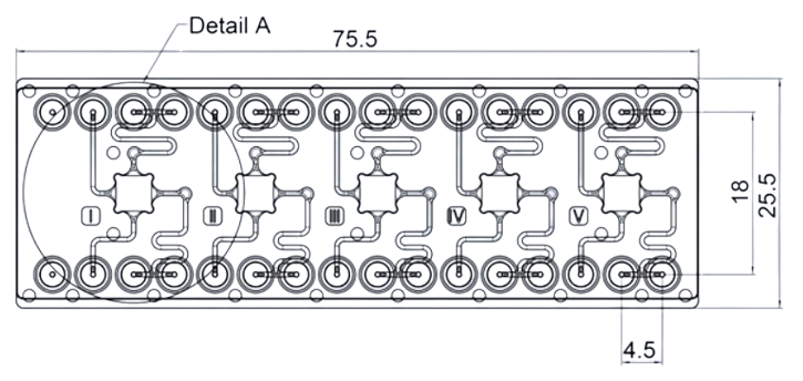 Schematic drawing of the Fluidic 1380 scaffold integration chip