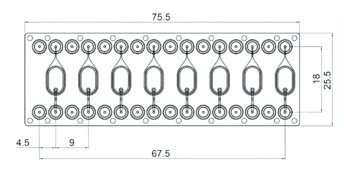 Dimensions of the filtration and separation chip