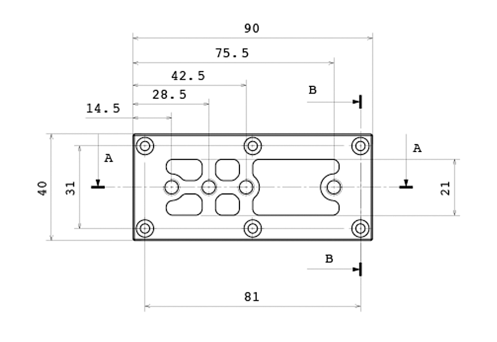 Dimensions of the LTF Glass Chip Holder 