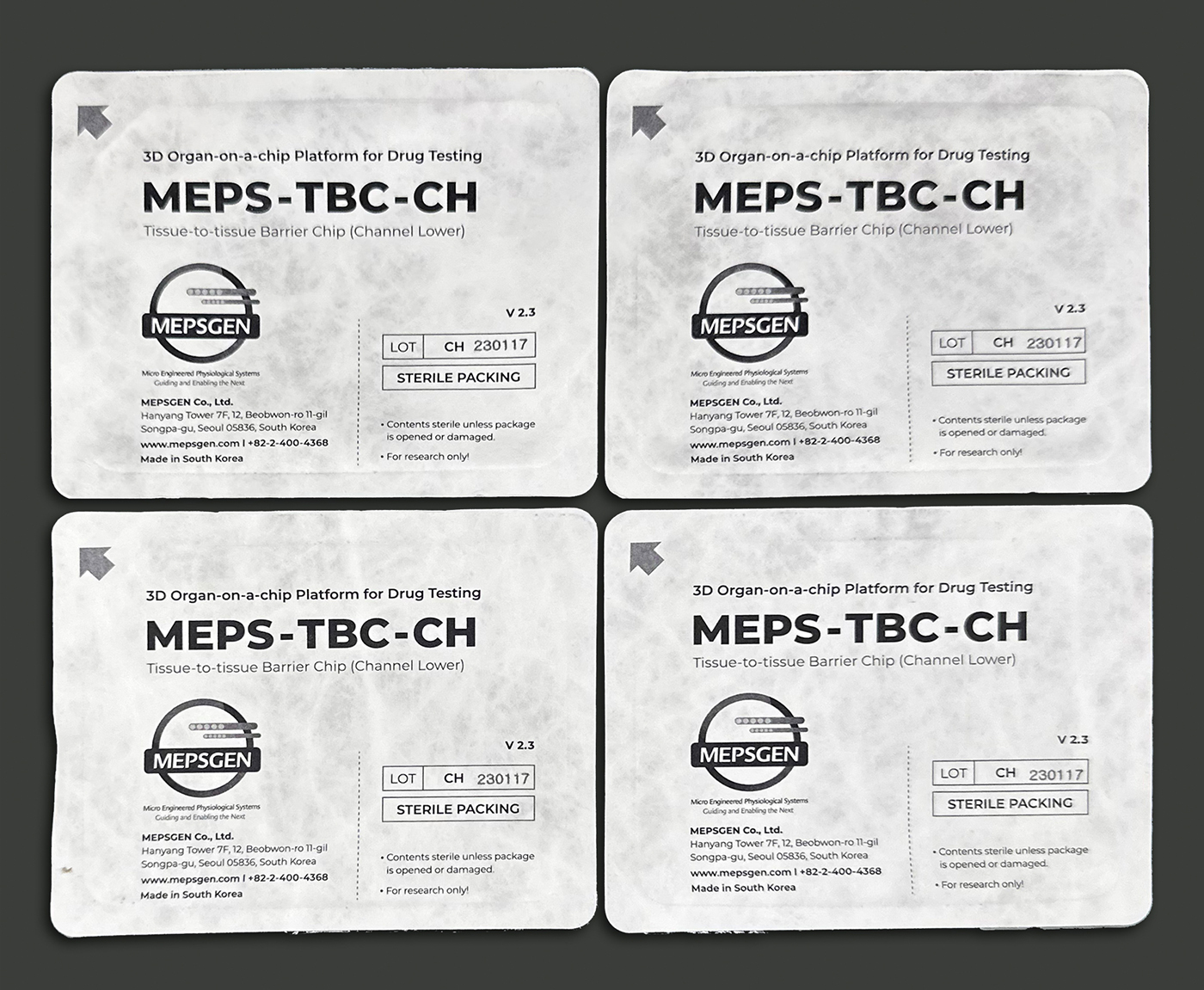 Picture of the label of MESPGEN TBC-CH platforms