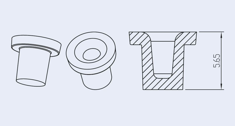 Male Luer plugs dimensions
