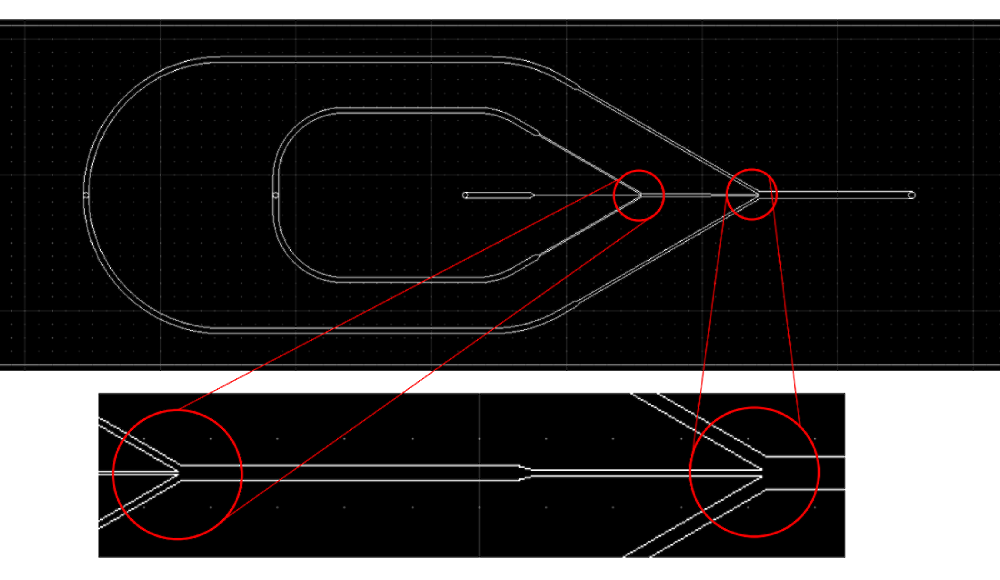 Design of the T-25 droplet generator and zoom on the nozzles