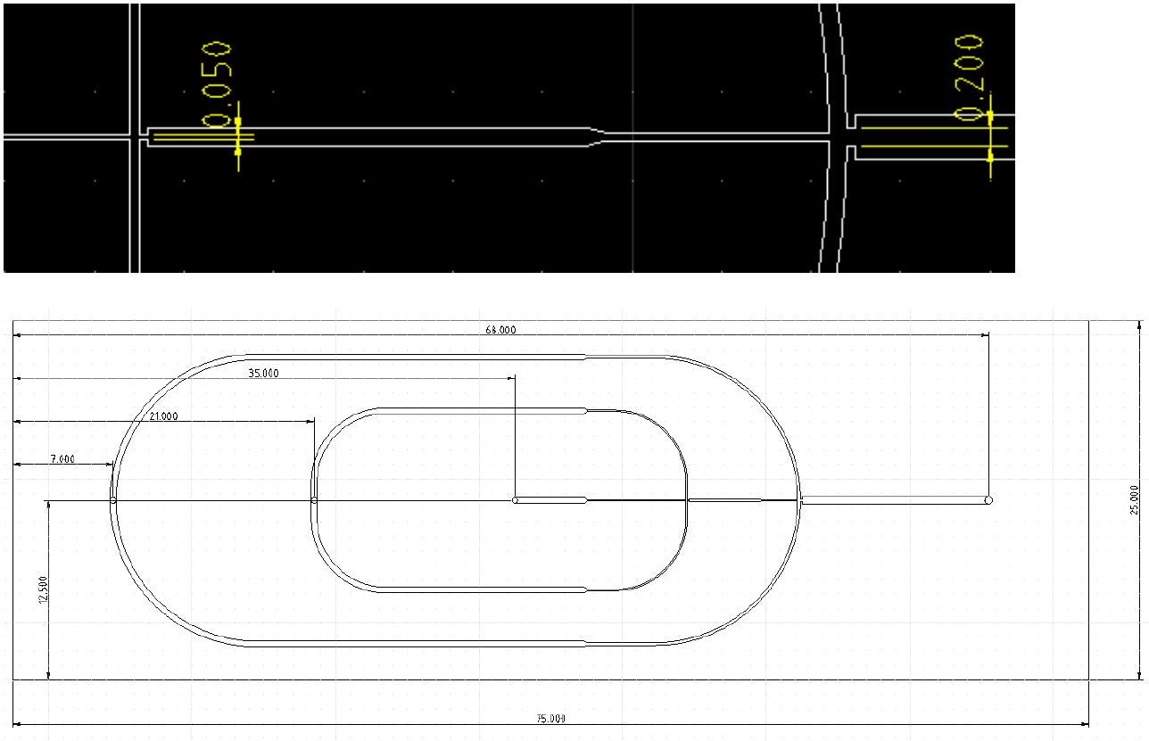 Design and dimensions of the T-27 droplet generator