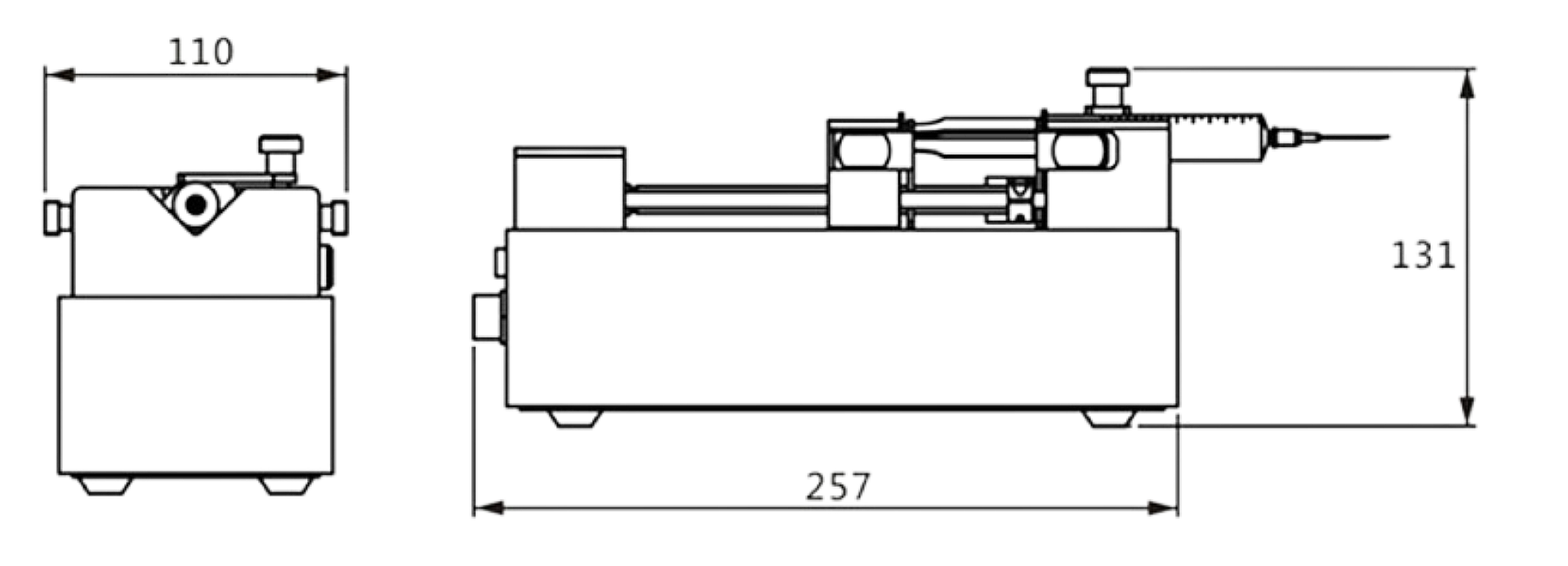 ZU-I Module for SPC_SPM Independent Syringe Pump Dimensions