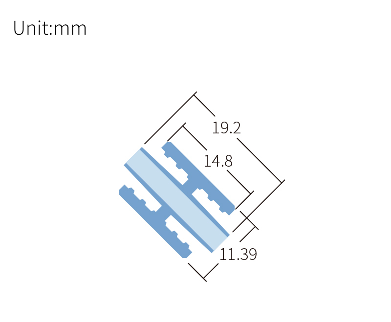 technical drawing of Luer straight Adapter female-female (pack of 10) - PP AD-028