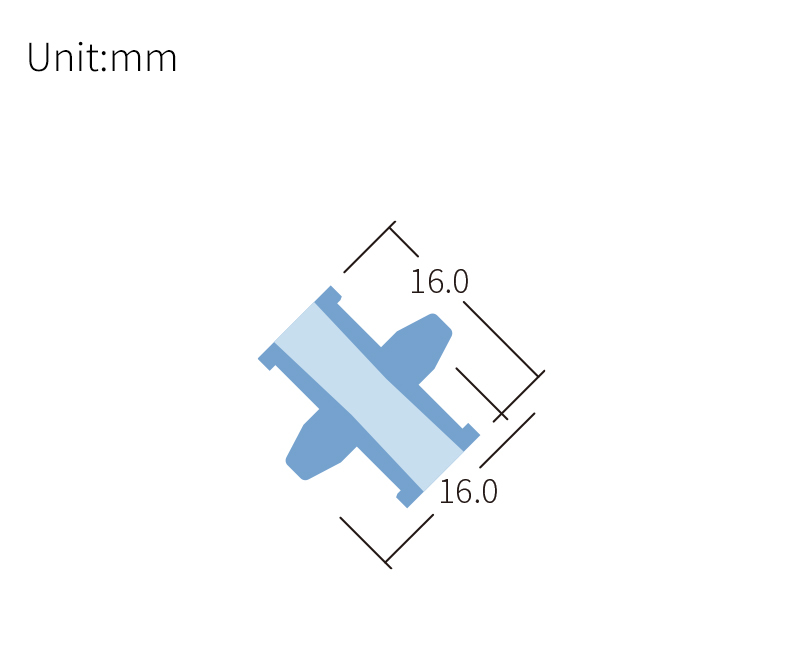 technical drawing of Luer straight Adapter male-male (pack of 10) - PP AD-029