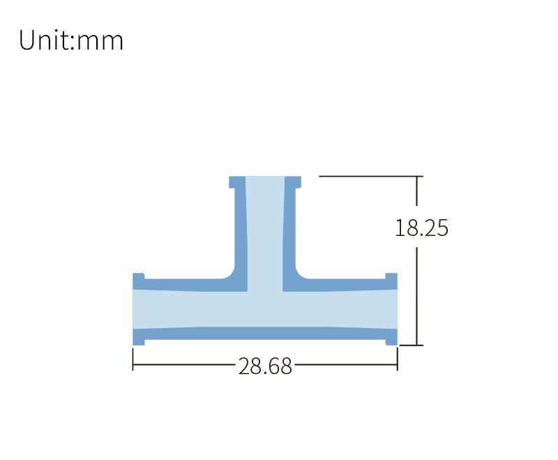 technical drawing of Luer T adapter (pack of 10) - PP AD-030