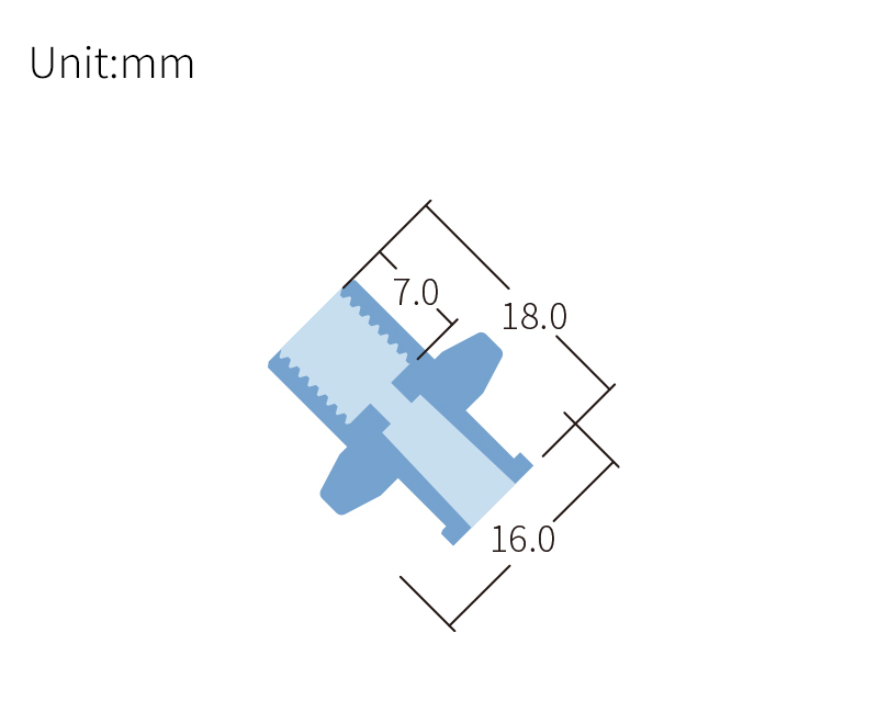 technical drawing of PP Luer Adapter AD-035