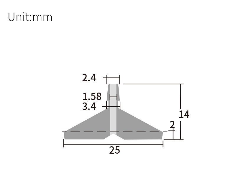 technical drawing of barbed sink head SS304 AX-003