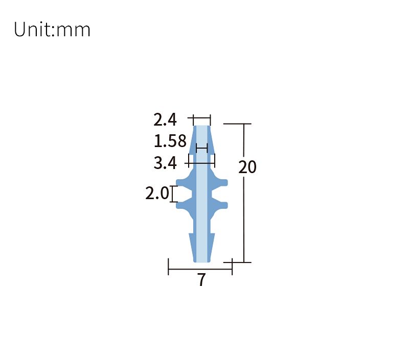 technical drawing of Barbed union (pack of 10) - PP BB-008
