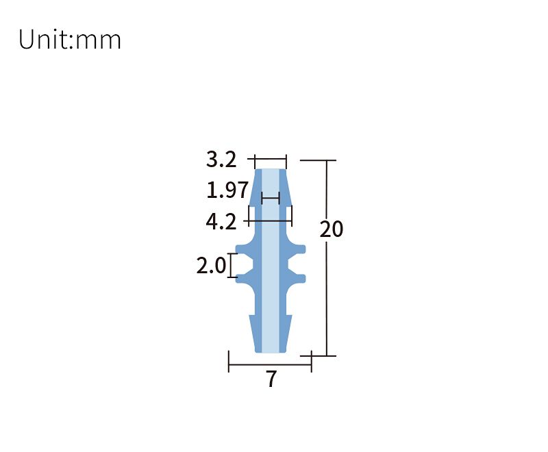 technical drawing of Barbed union (pack of 10) - PP BB-009