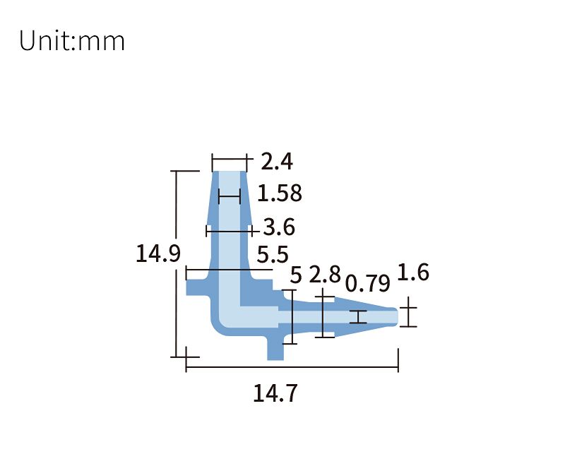technical drawing of PP L-type Reducing Union BB-016
