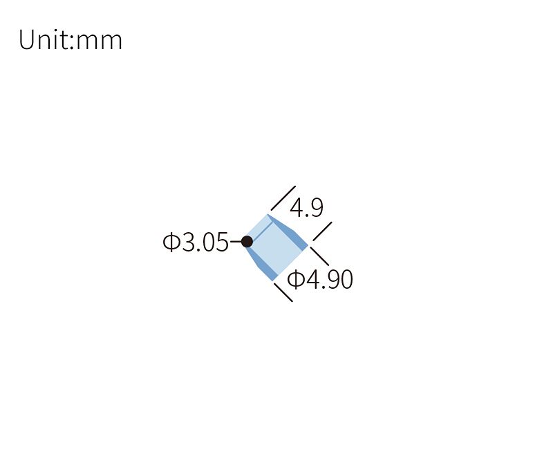 technical drawing of Flangeless ferrule - PP FE-001