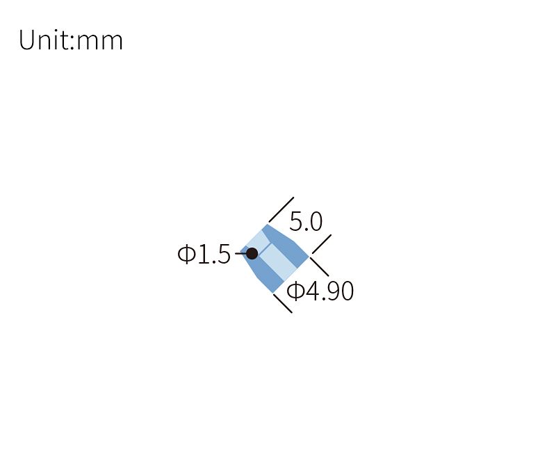 technical drawing of Flangeless ferrule - PP FE-003