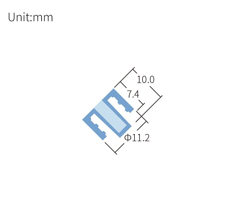 technical drawing of Female Luer plug (pack of 10) - PP LR-001