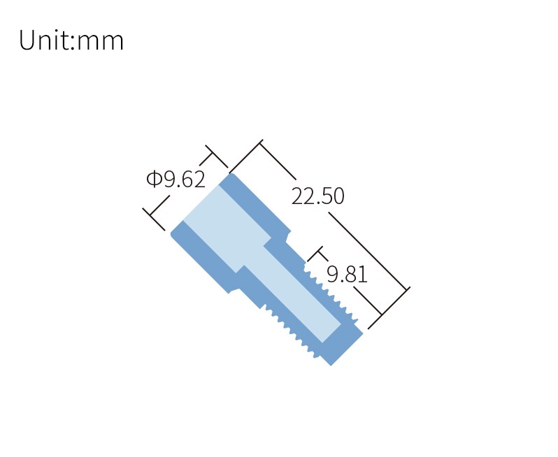 technical drawing of Coned Plug 1/4-28 (pack of 10) - PTFE NU-011